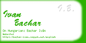 ivan bachar business card